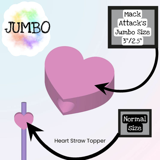 JUMBO Heart Straw/Lid Topper