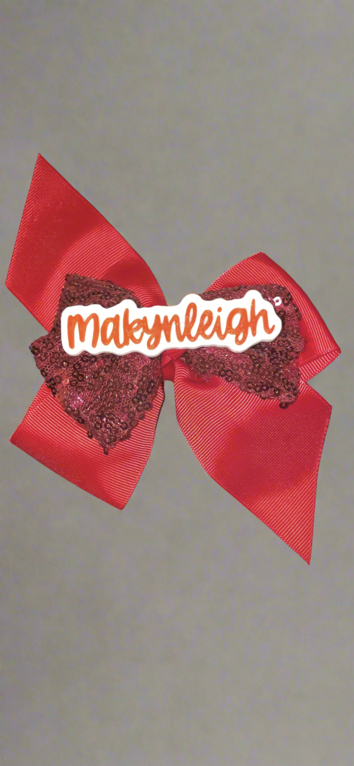 2 Name Plates for Bows & Sports Wear 📣🏀⚽️🏈⚾️🥎🏐🏉📣🎀 Free Shipping in the USA. You’ll receive 2 name plates with the colors swapped.