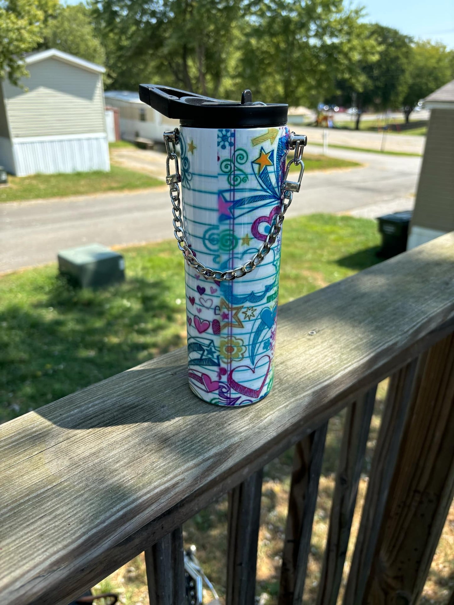 Note Book Purse Water Bottle with Chain 💜 Comes with 2 lids!