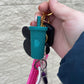 Studded Coffee Cup Key Chain X2