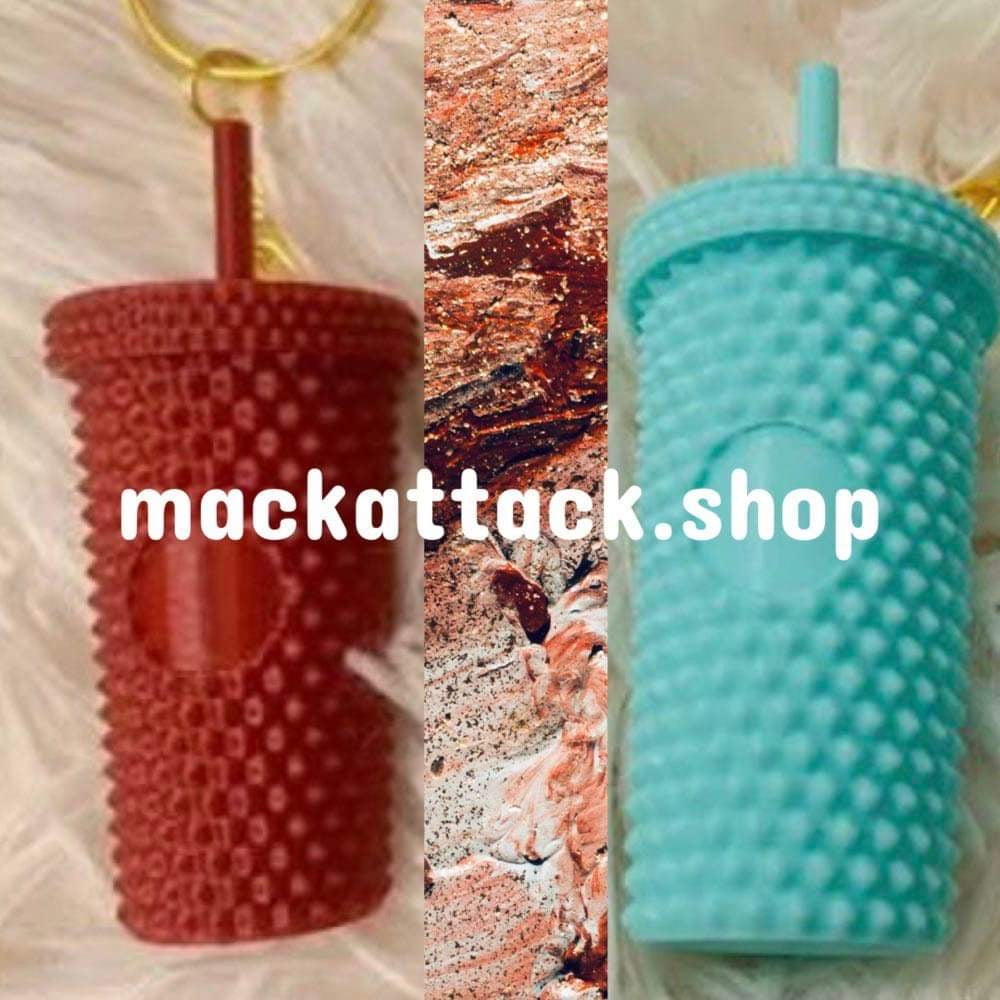 Studded Coffee Cup Key Chain X2