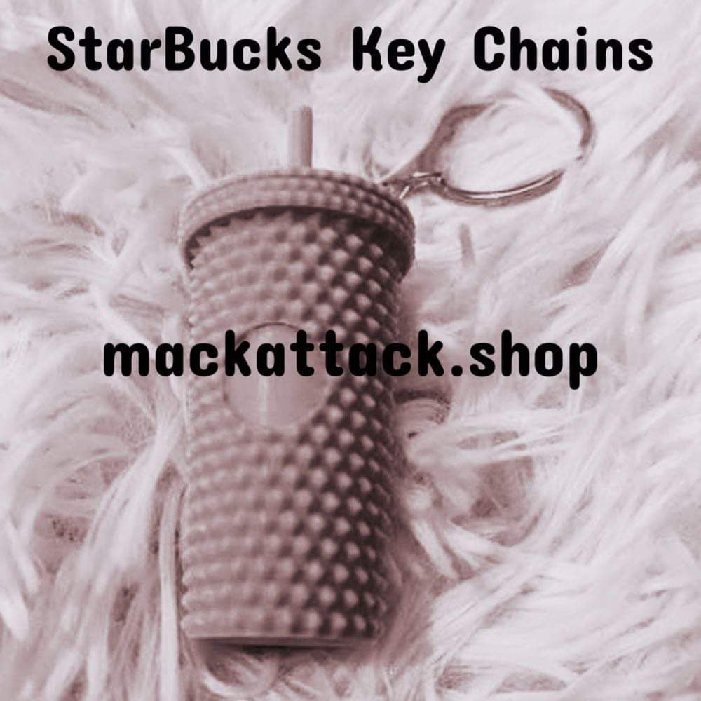 Studded Coffee Cup Key Chain X2